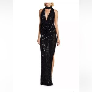 AYA MUSE Bellico Sequined Knit Maxi Dress